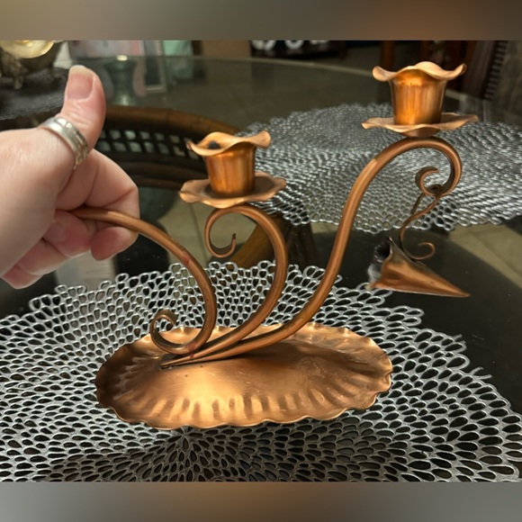 Vintage Solid Gregorian Copper 421Candlestick Candle Holder with SnufferCap - Picture 2 of 8